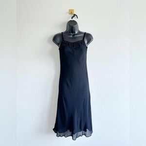 90s Cut Bias Black Cocktail Dress Vintage, Size 4